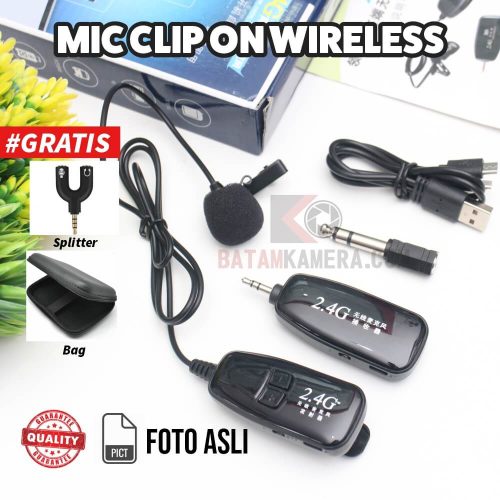 Jual Mic Clip On Wireless 2.4GHz Termurah Tepercaya