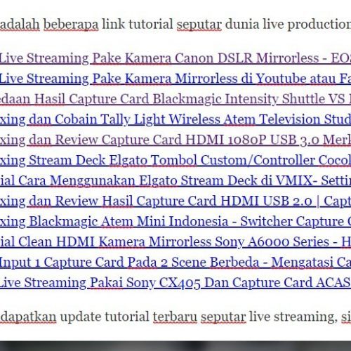 Belajar Event Live Streaming Indonesia