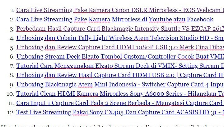 Belajar Event Live Streaming Indonesia