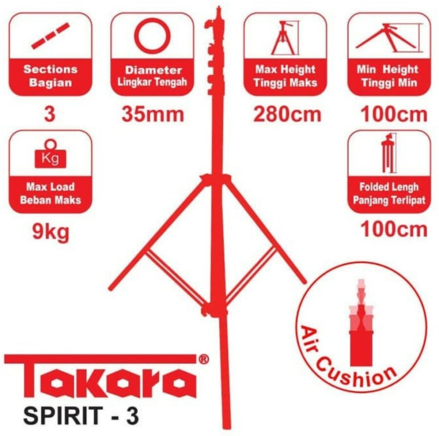 Takara Spirit 3 Stand Lampu Studio Batam Kamera