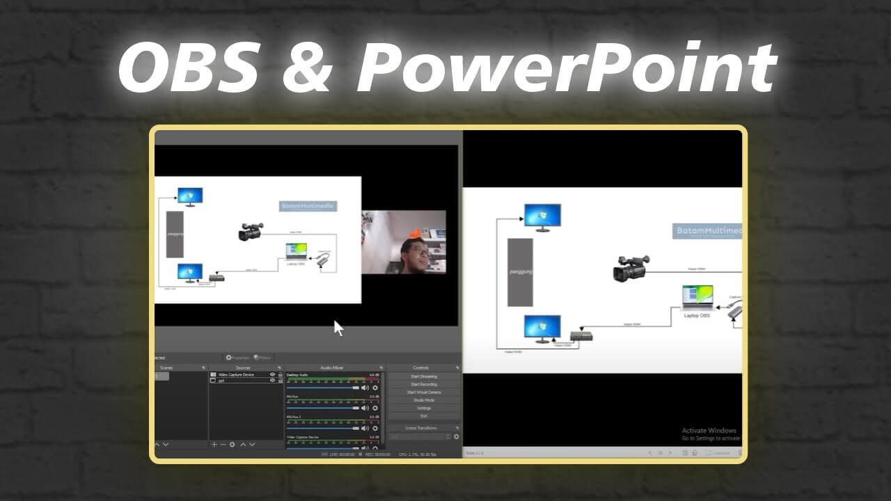 Cara Menampilkan Powerpoint Slide Show di OBS Studio