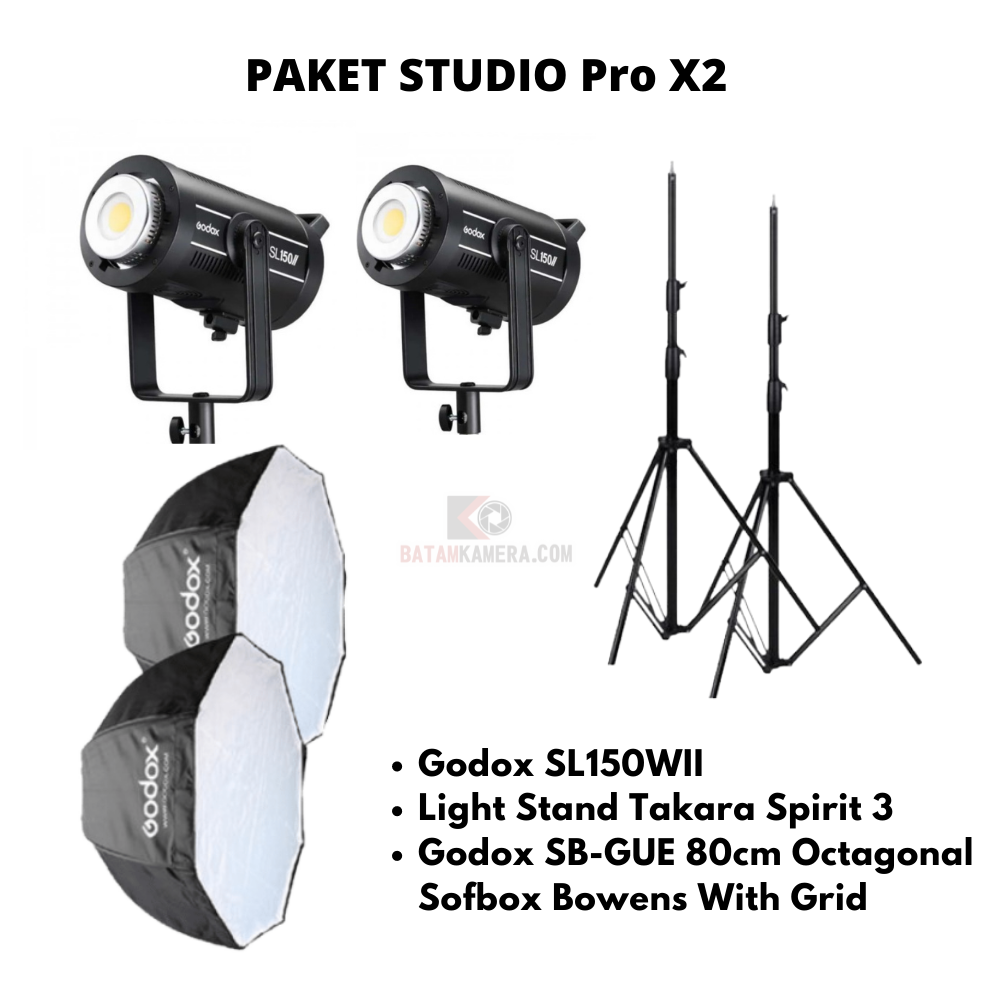 Jual Paket Lampu Godox SL150W Stand Softbox 80cm (2pcs