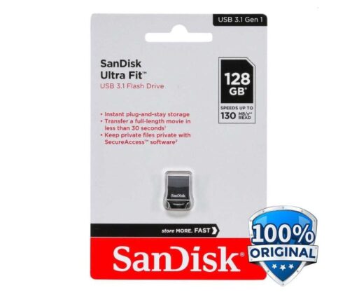 Jual Sandisk Ultra Fit USB 3.1 Flashdisk - 128GB Hitam - Batamkamera.com