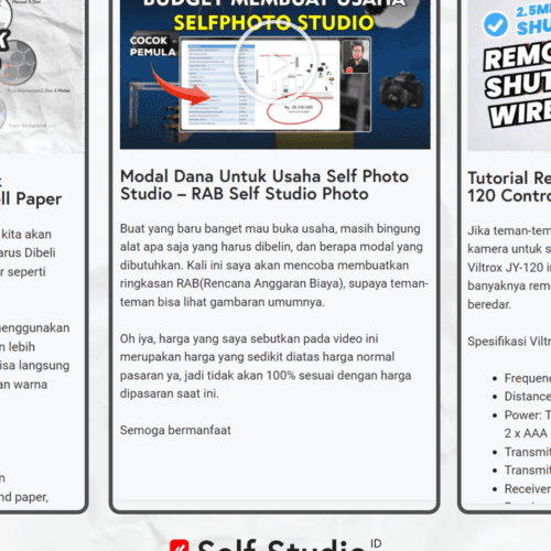 Panduan Lengkap Belajar Usaha Self Photo Studio