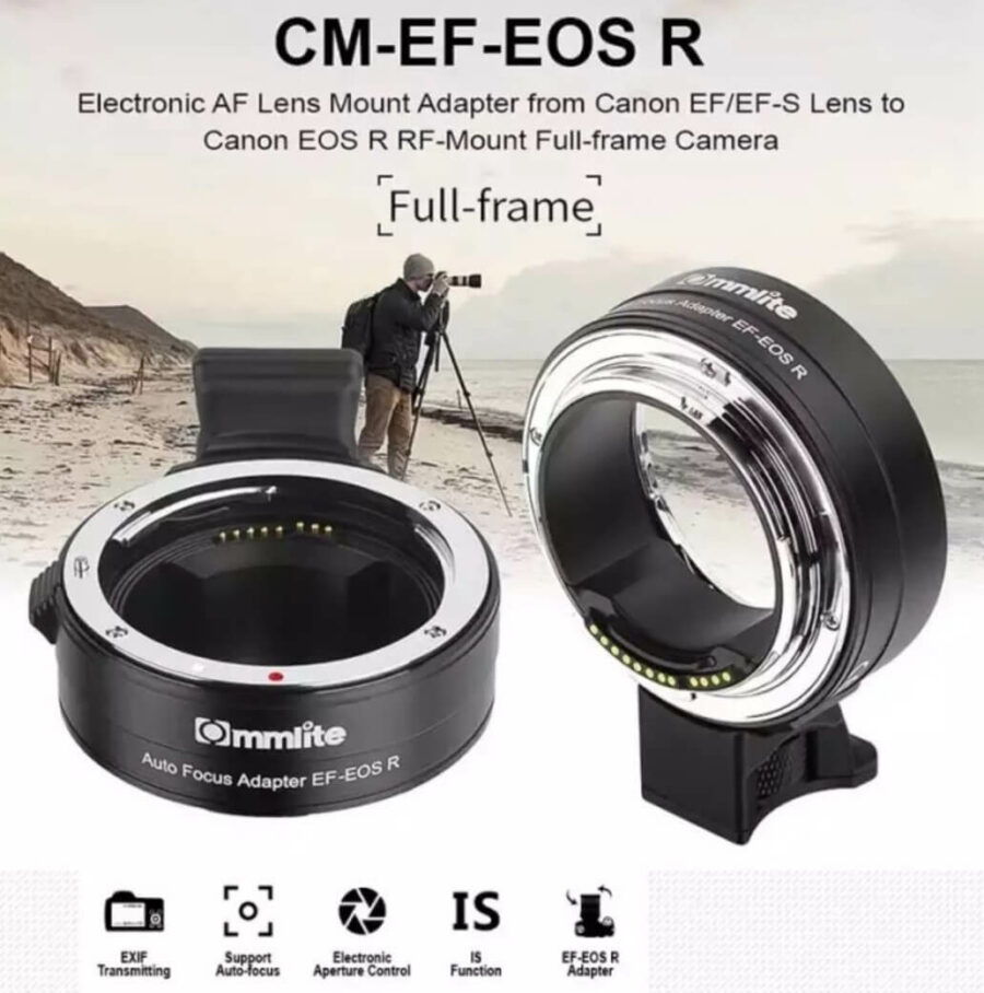 Commlite CM-EF-EOS R Autofocus Lens Mount Adapter for Canon RF-Mount