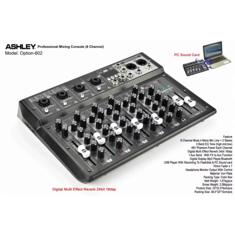 Mixer Audio Ashley Option 602 6 Channel