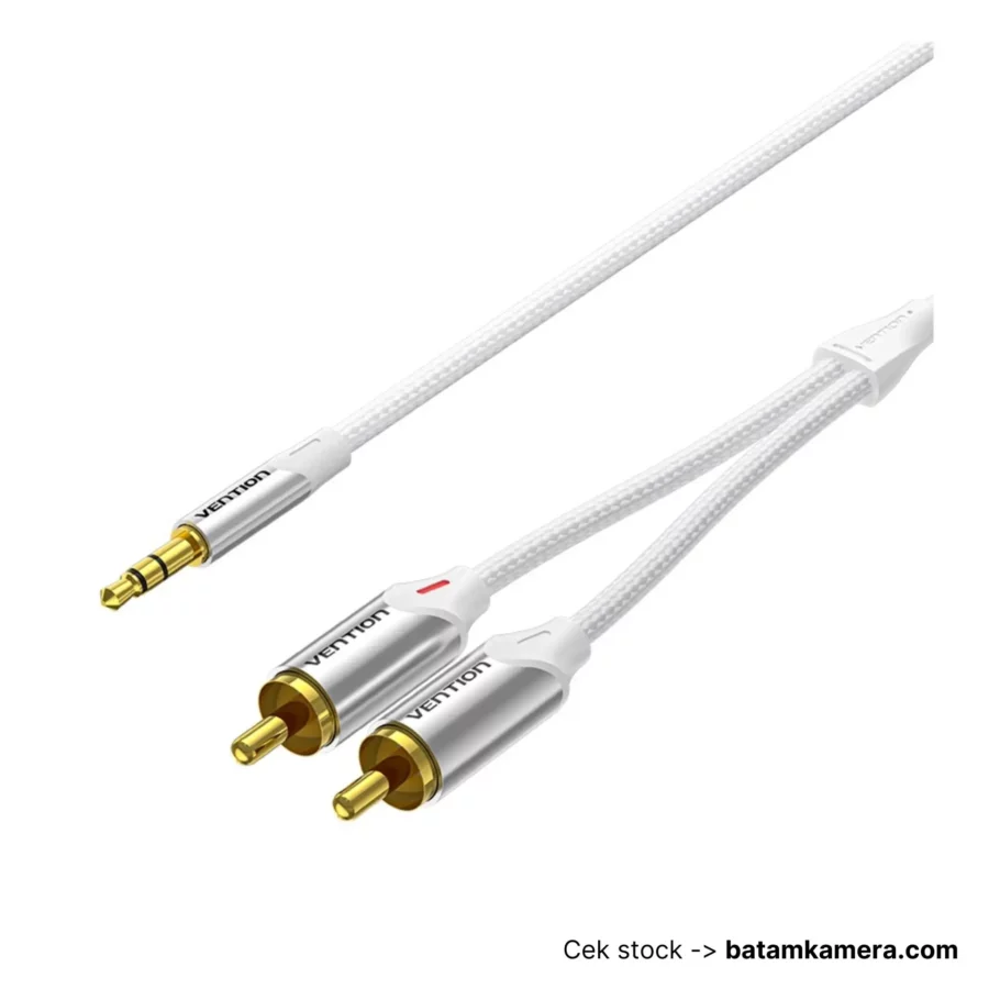 Vention Kabel Jack RCA Audio to 3.5mm Aux Stereo Braided 1.5M White