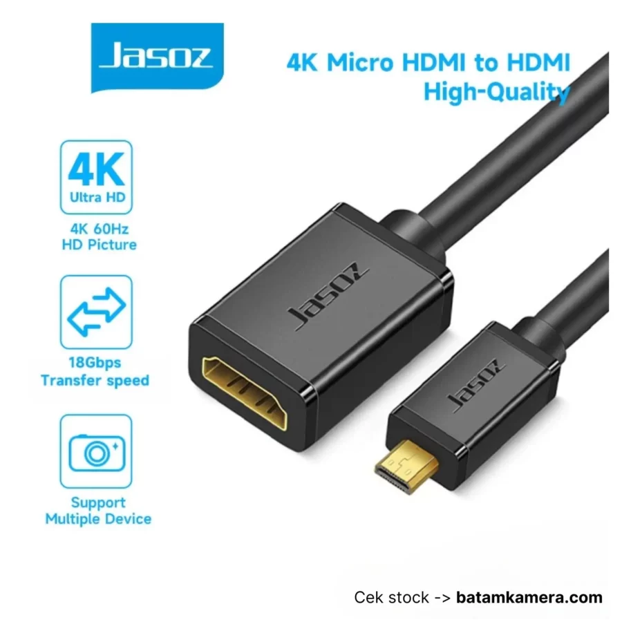 Micro HDMI Male to HDMI Female Cable 0.2M Jasoz