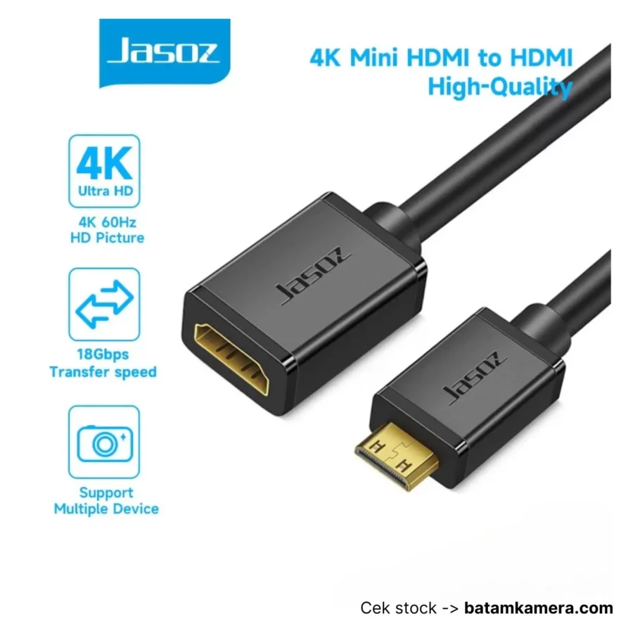 Mini HDMI Male to HDMI Female Cable 0.2M Jasoz