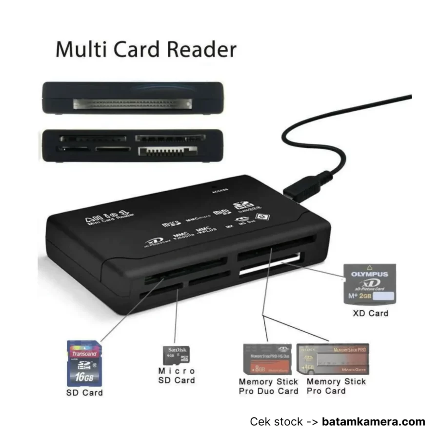 Taffware Card Reader SD XD MMC MS CF SDHC TF Micro SD M2 - SHTC-08 - Black