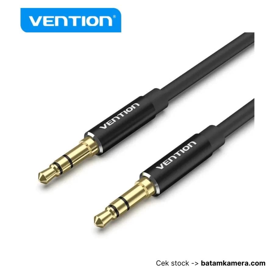 Audio Cable TRS 3.5mm Male to Male Cotton Braided Black Vention