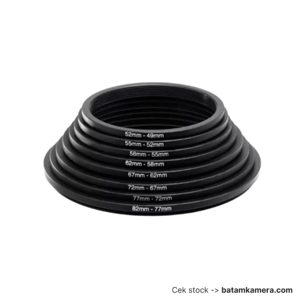 8 PCS STEP DOWN RING Adapter Filter Lensa 82mm 77mm 72mm 67mm 62mm 58mm 55mm 52mm 49mm