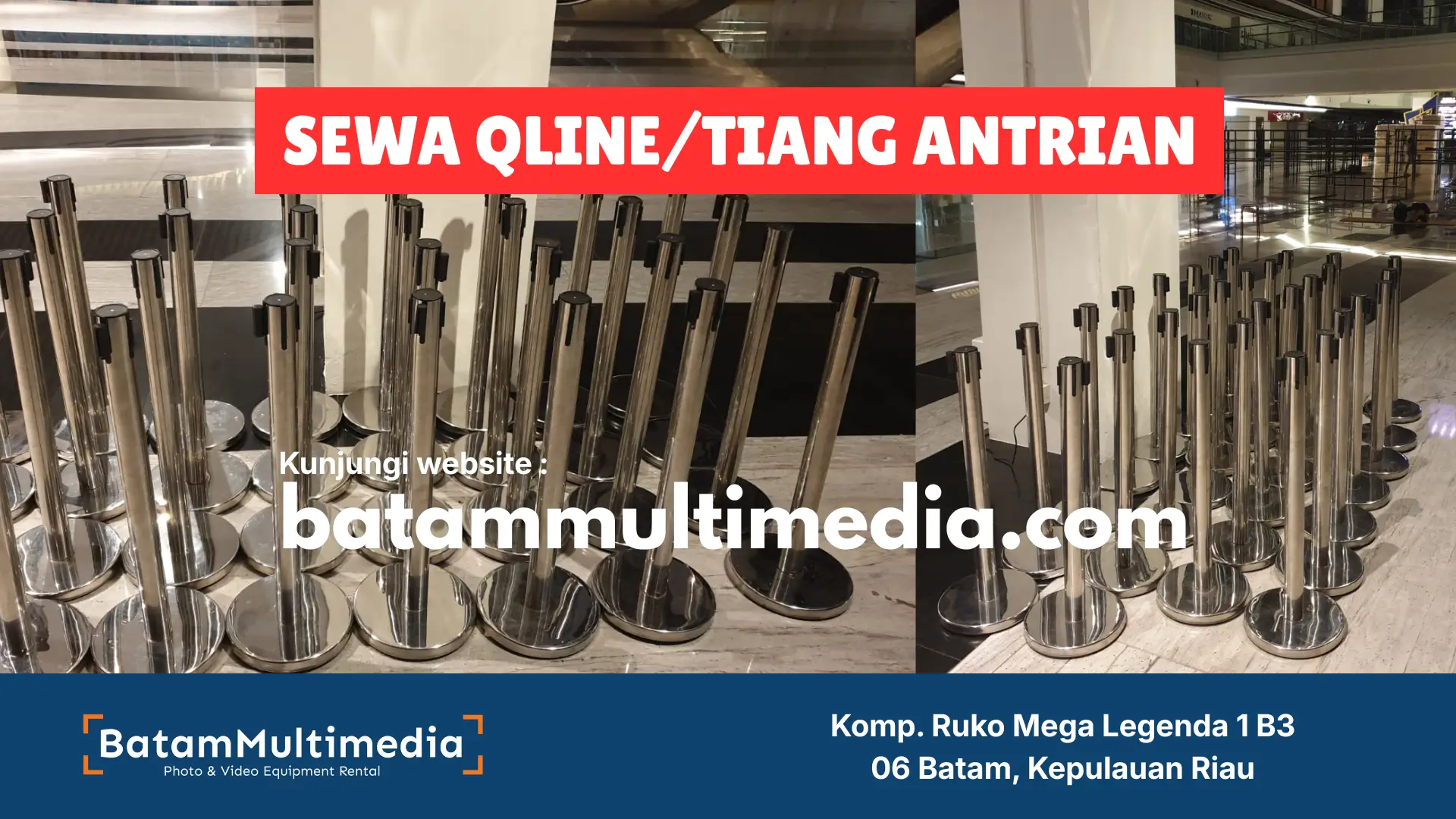 Menyediakan QLINE Tiang Antrian Event Disewakan Rental di Batam, Kepulauan Riau