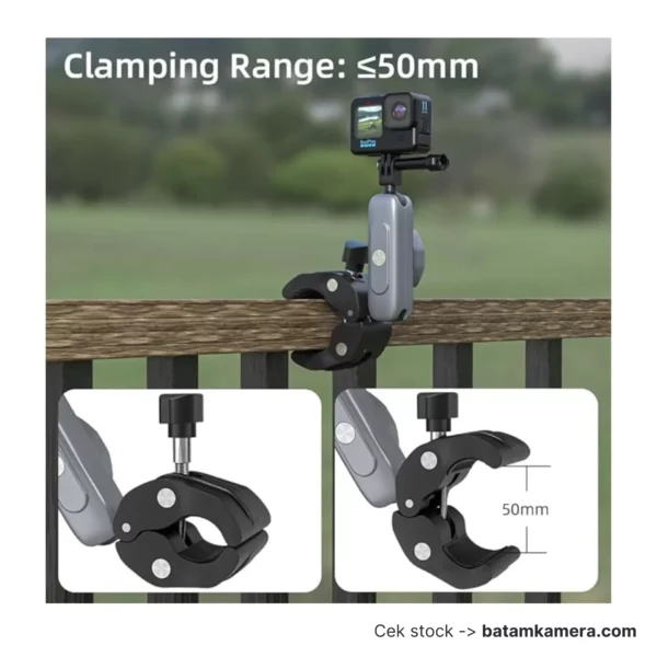 NEELU Clamp Bracket Mount Motorcycle with Monopod Extension GoPro DJI