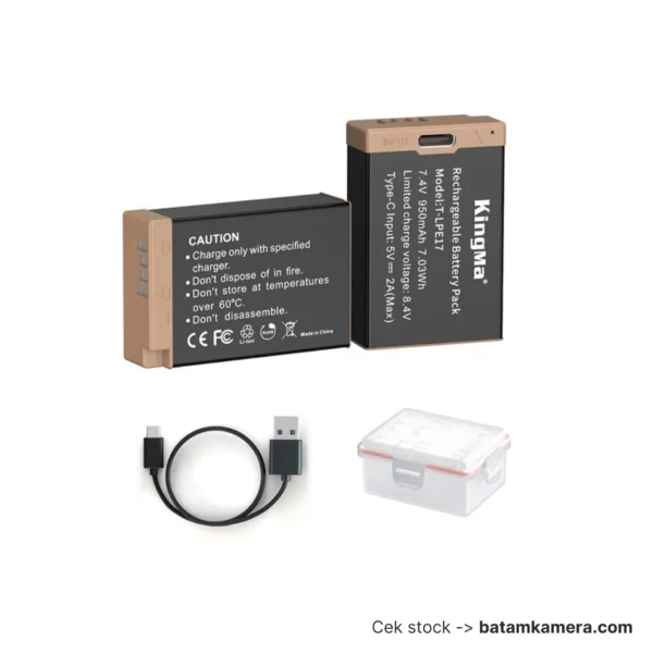 KingMa Baterai LP-E17 Built-In Type C Charging Port Rechargeable Battery LP E17 for Canon EOS