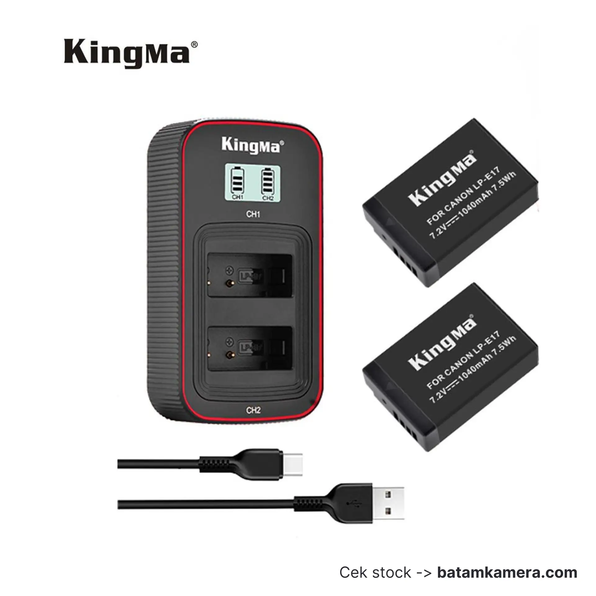 Battery Charger LCD Kit LP-E17 Kingma