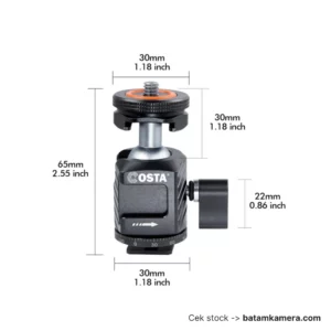 Costa B-02M Mini Ball Head Metal Panoramic With Cold Shoe